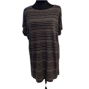 Eileen Fisher Black and White Striped Tunic Size Large